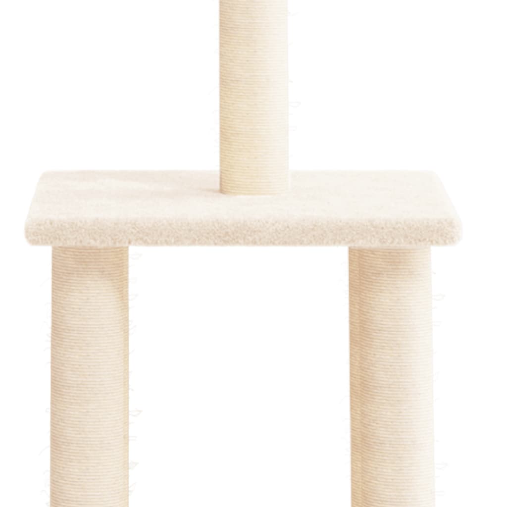 Arbre à chat avec griffoir en sisal crème 85,5 cm