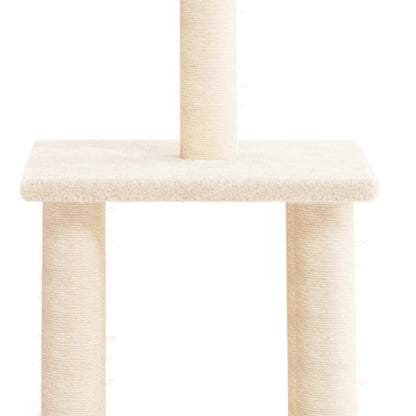 Arbre à chat avec griffoir en sisal crème 85,5 cm