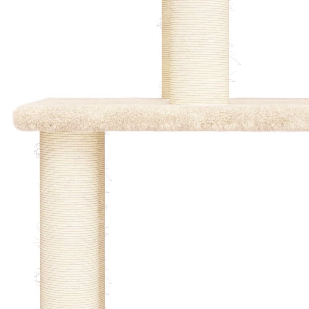 Rascador con postes rascadores de sisal crema 149 cm