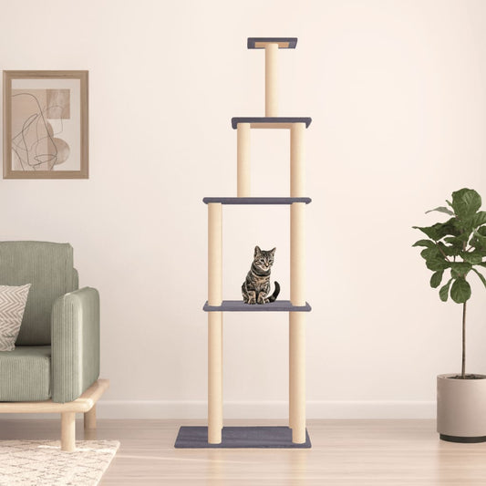 Arbre à chat avec griffoir en sisal gris foncé 183 cm