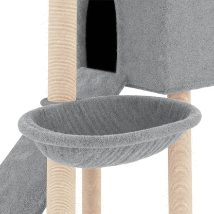 Arbre à chat avec griffoir en sisal gris clair 153 cm