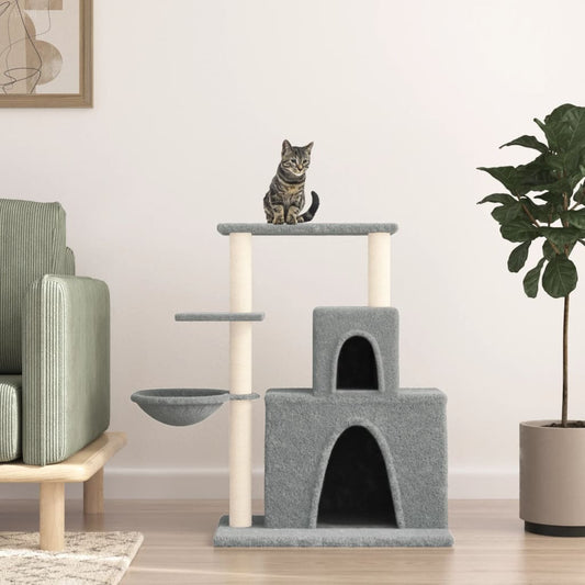 Arbre à chat avec griffoir en sisal gris clair 83 cm