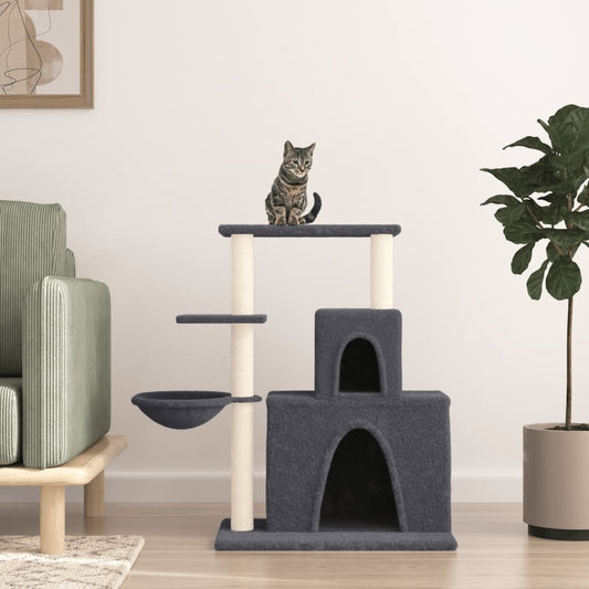 Arbre à chat avec griffoir en sisal gris foncé 83 cm