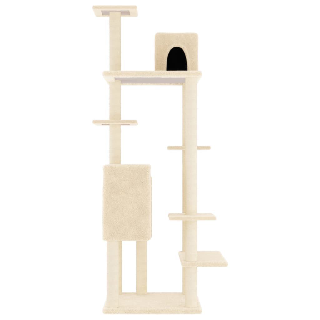 Arbre à chat avec griffoir en sisal crème 154 cm