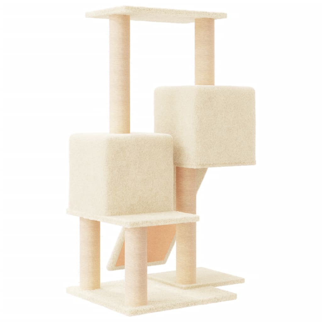 Arbre à chat avec griffoir en sisal crème 82 cm