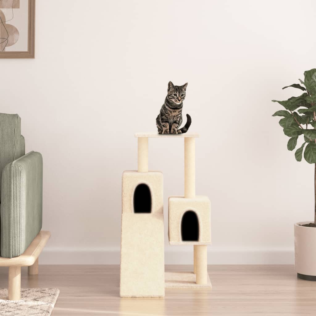 Arbre à chat avec griffoir en sisal crème 82 cm