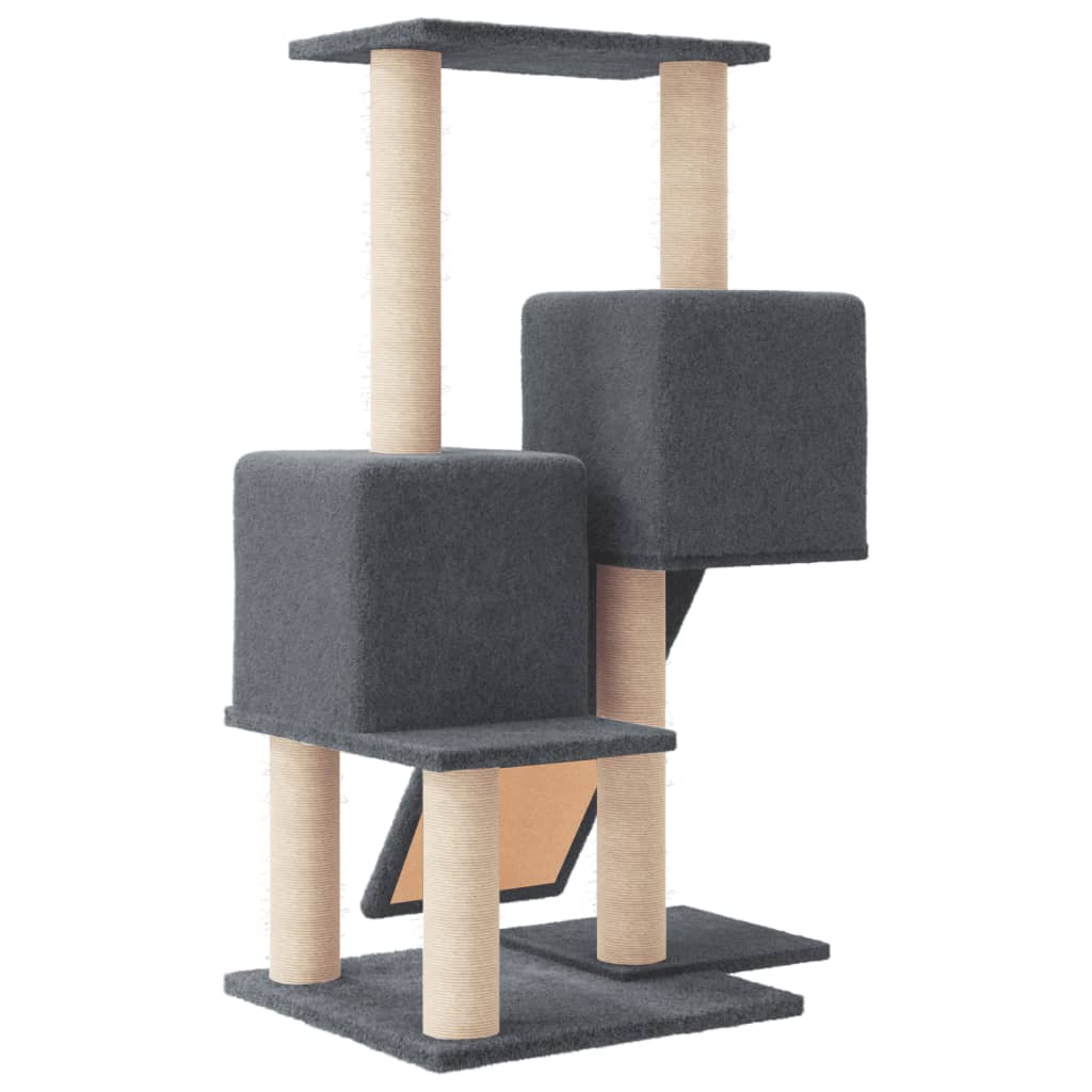 Arbre à chat avec griffoir en sisal gris foncé 82 cm