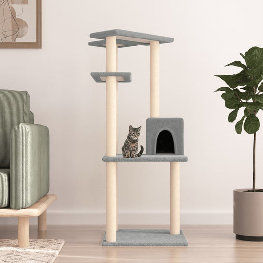 Arbre à chat avec griffoir en sisal gris clair 123 cm