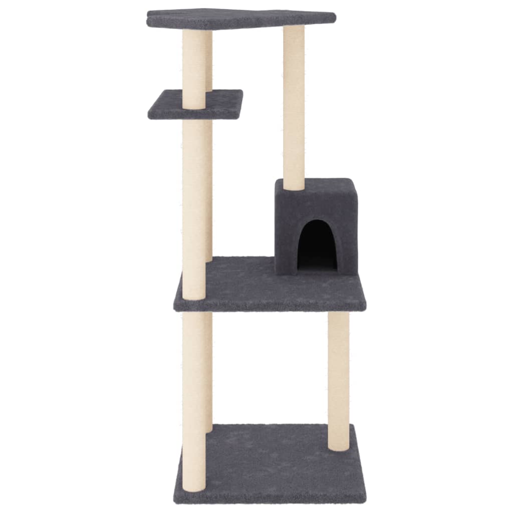 Arbre à chat avec griffoir en sisal gris foncé 123 cm