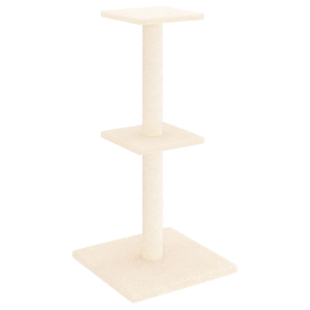 Arbre à chat avec griffoir en sisal crème 73 cm