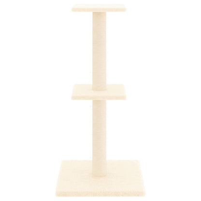 Arbre à chat avec griffoir en sisal crème 73 cm