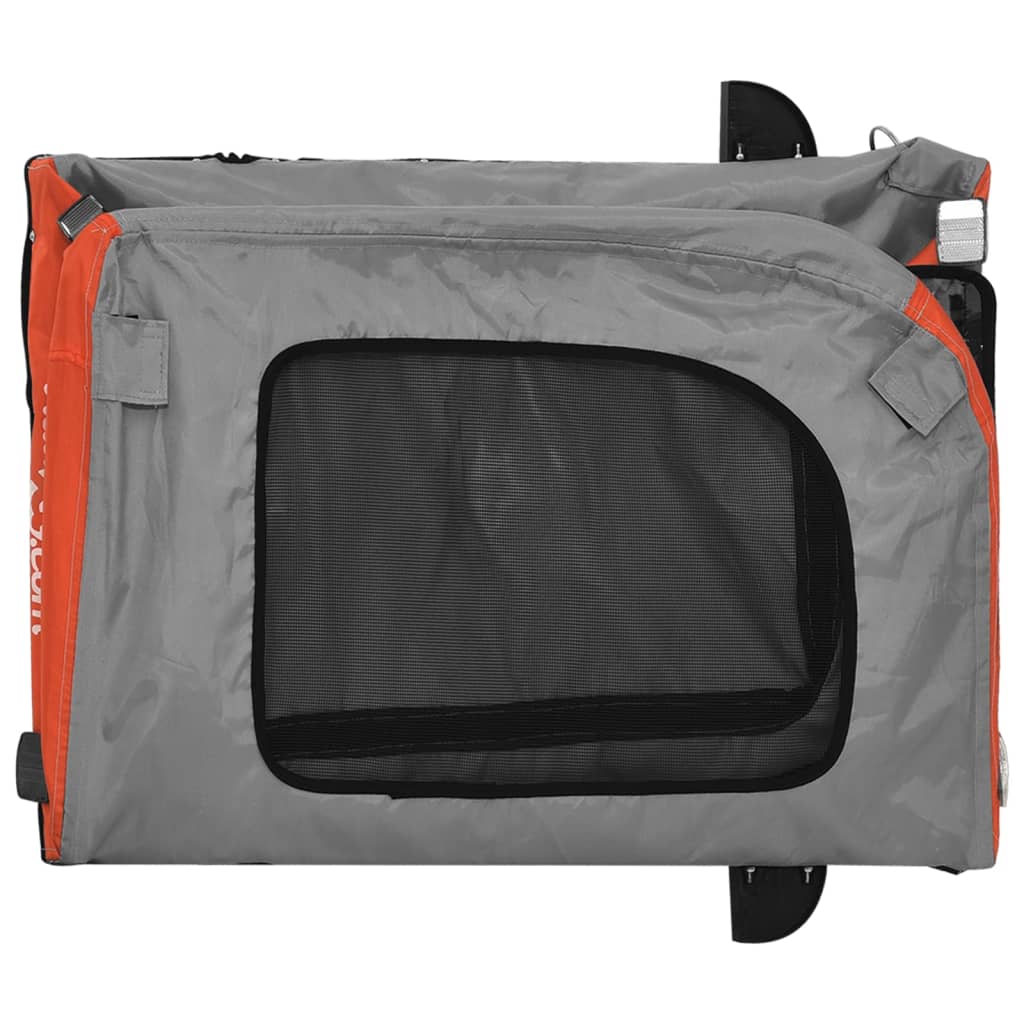 Fahrradanhänger Hunde Orange und Grau Oxford-Gewebe & Eisen (69 x 133,5 x 73,5 cm)