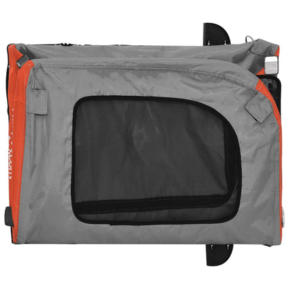 Fahrradanhänger Hunde Orange und Grau Oxford-Gewebe und Eisen (68 x 134 x 73 cm)