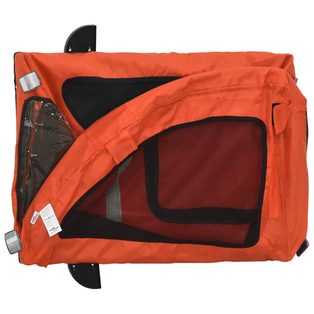 Fahrradanhänger Hunde Orange und Grau Oxford-Gewebe und Eisen (137 x 68 x 72 cm)