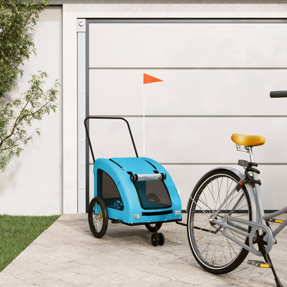 Fahrradanhänger Hunde Blau Oxford-Gewebe und Eisen (137 x 68 x 72)