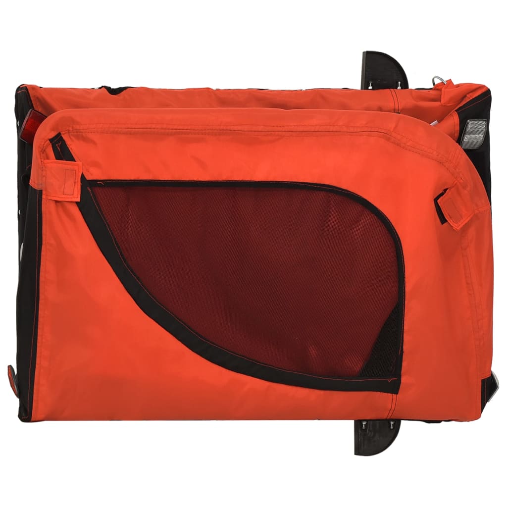 Fahrradanhänger Hunde Orange und Schwarz Oxford-Gewebe & Eisen (136 x 69 x 73,5 )