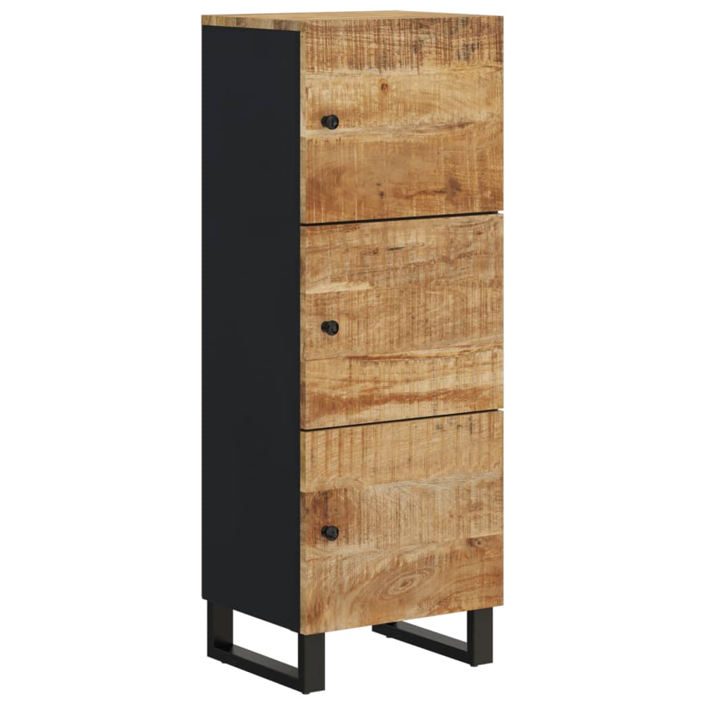 Highboard mit 3 Türen 40x33x110 cm Massivholz Mango & Eisen