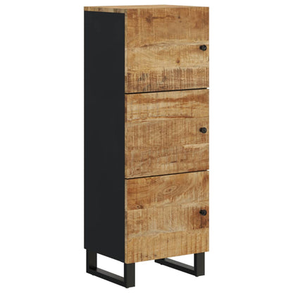 Highboard mit 3 Türen 40x33x110 cm Massivholz Mango & Eisen