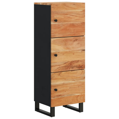 Highboard mit 3 Türen 40x33x110 cm Massivholz Akazie & Eisen