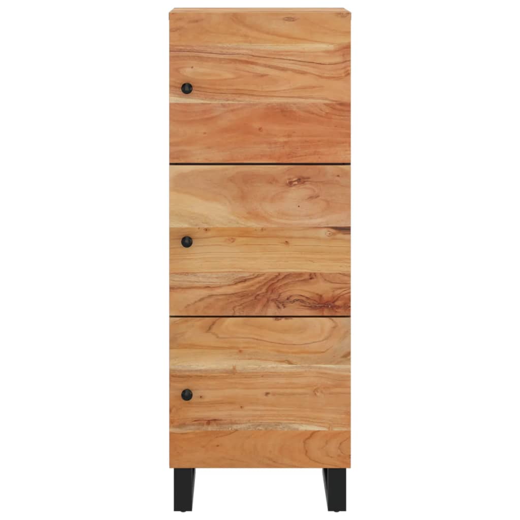 Highboard mit 3 Türen 40x33x110 cm Massivholz Akazie & Eisen