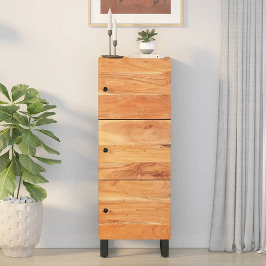 Highboard mit 3 Türen 40x33x110 cm Massivholz Akazie & Eisen