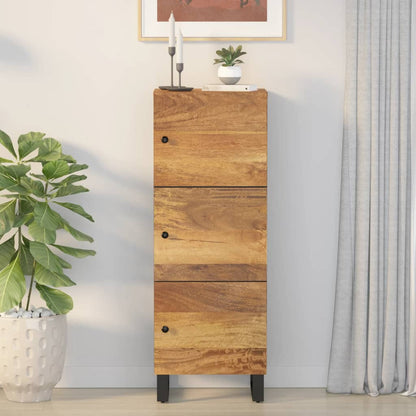 Highboard mit 3 Türen 40x33x110 cm Massivholz Mango & Eisen