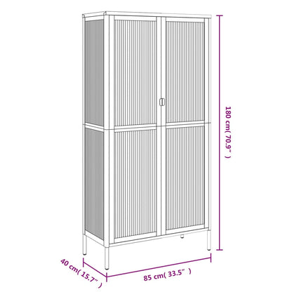 Alacena negra 85x40x180 cm cristal y acero