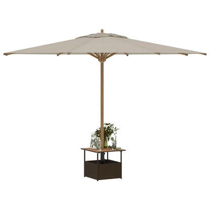 Garten-Couchtisch mit Schirmloch Braun 55x55x46,5 cm Poly Rattan