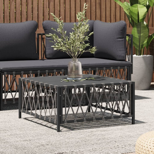 Table de jardin tissu anthracite 70x70x34 cm