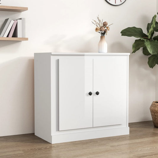 Buffet blanc brillant 70x35,5x67,5 cm en bois