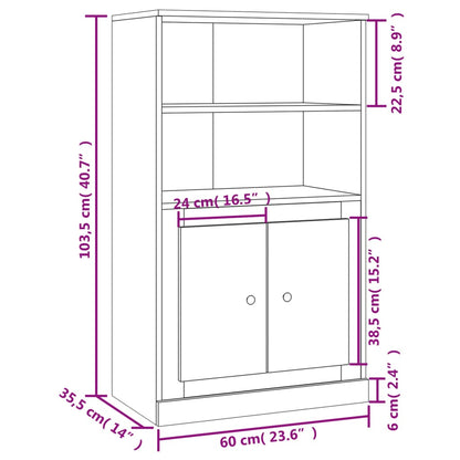 Alacena hormigón gris 60x35,5x103,5 cm material madera