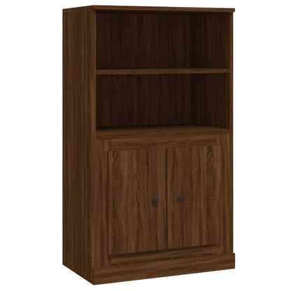 Highboard Braun Eichen-Optik 60x35,5x103,5 cm Holzwerkstoff