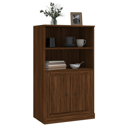 Highboard Braun Eichen-Optik 60x35,5x103,5 cm Holzwerkstoff