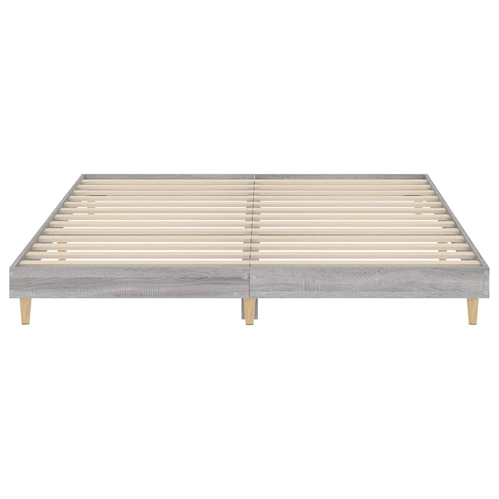 Bettgestell Grau Sonoma 200x200 cm Holzwerkstoff