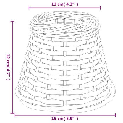 Lampenschirm Weiß Ø15x12 cm Korbweide