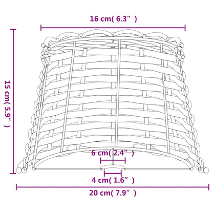 Lampenschirm Weiß Ø20x15 cm Korbweide