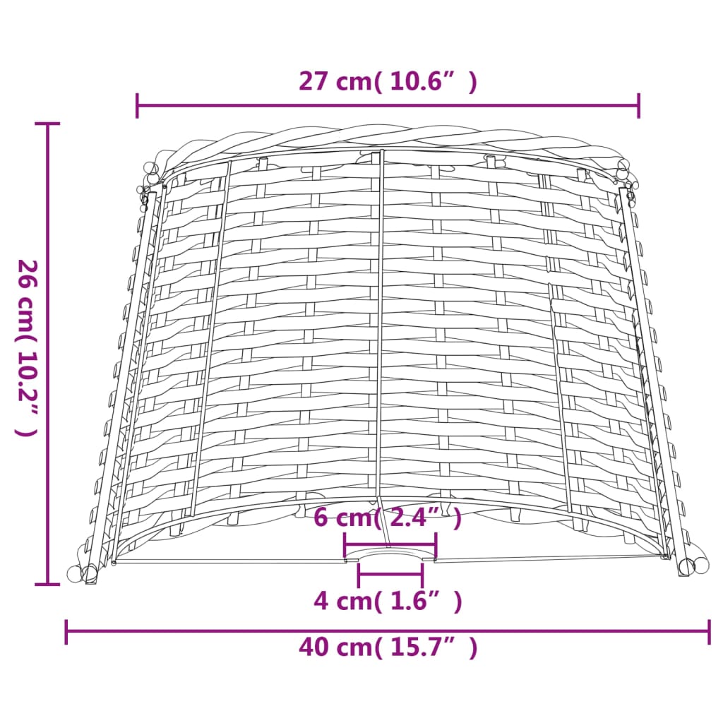 Lampenschirm Weiß Ø40x26 cm Korbweide