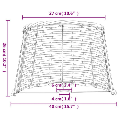 Lampenschirm Weiß Ø40x26 cm Korbweide