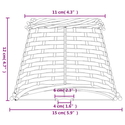 Lampenschirm Braun Ø15x12 cm Korbweide