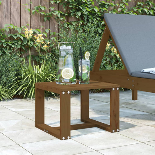 Table d'appoint de jardin marron miel 40x38x28,5 cm en bois de pin massif