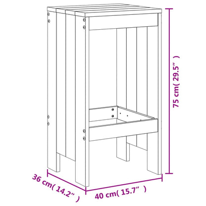 Tabourets de bar 2 pcs. 40x36x75 cm en bois de pin massif