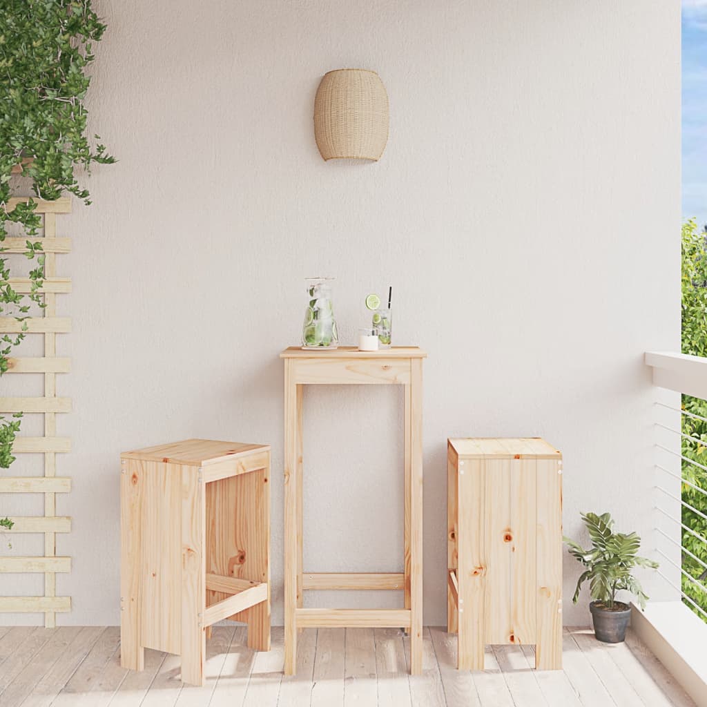 Tabourets de bar 2 pcs. 40x36x75 cm en bois de pin massif