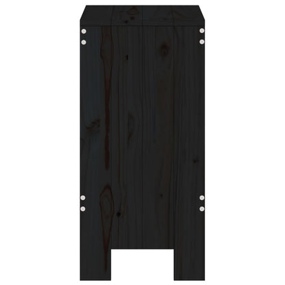 Taburetes de bar 2 uds. Madera maciza de pino negro 40x36x75 cm.