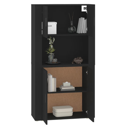 Highboard Schwarz Holzwerkstoff