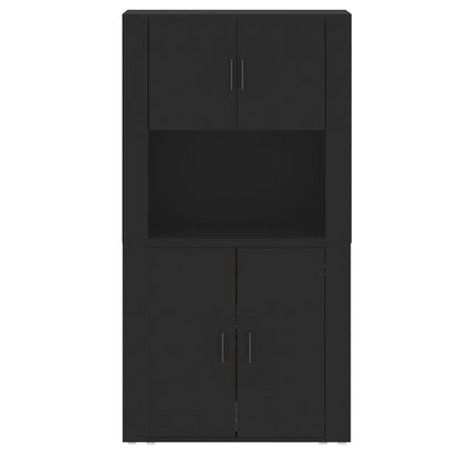 Highboard Schwarz Holzwerkstoff