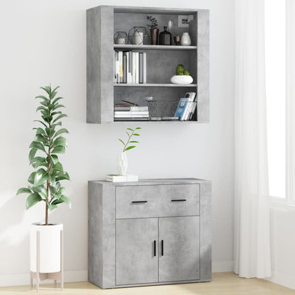 Buffet haut en bois gris béton