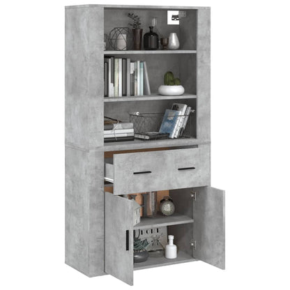 Buffet haut en bois gris béton