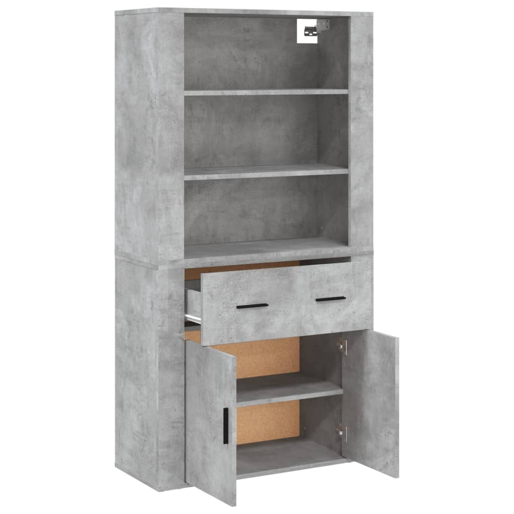 Buffet haut en bois gris béton