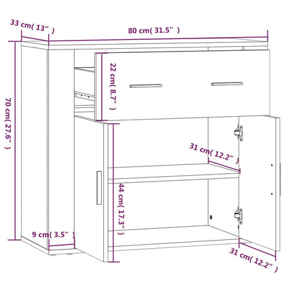 Buffet haut en bois gris béton