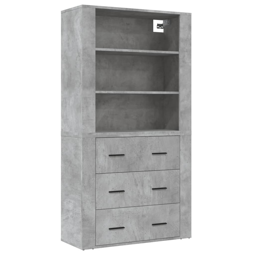 Highboard Betongrau Holzwerkstoff